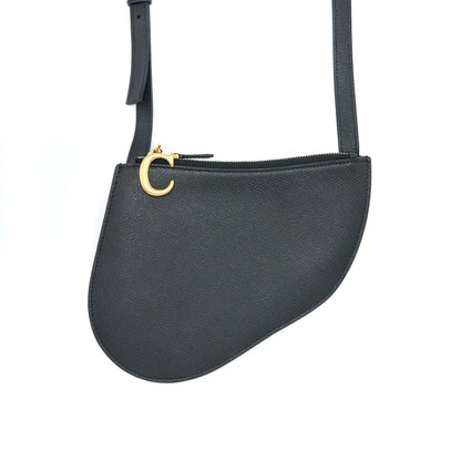 Dior Saddle Trio Crossbody Pouch Calfskin Black Rovelle Bags