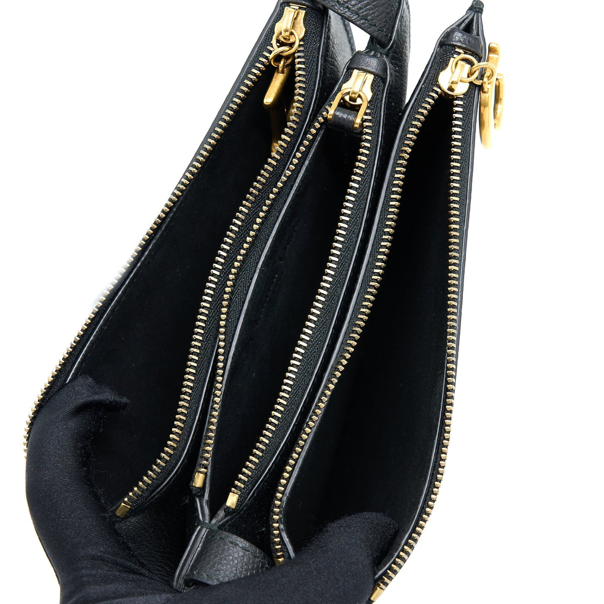 Dior Saddle Trio Crossbody Pouch Calfskin Black Rovelle Bags
