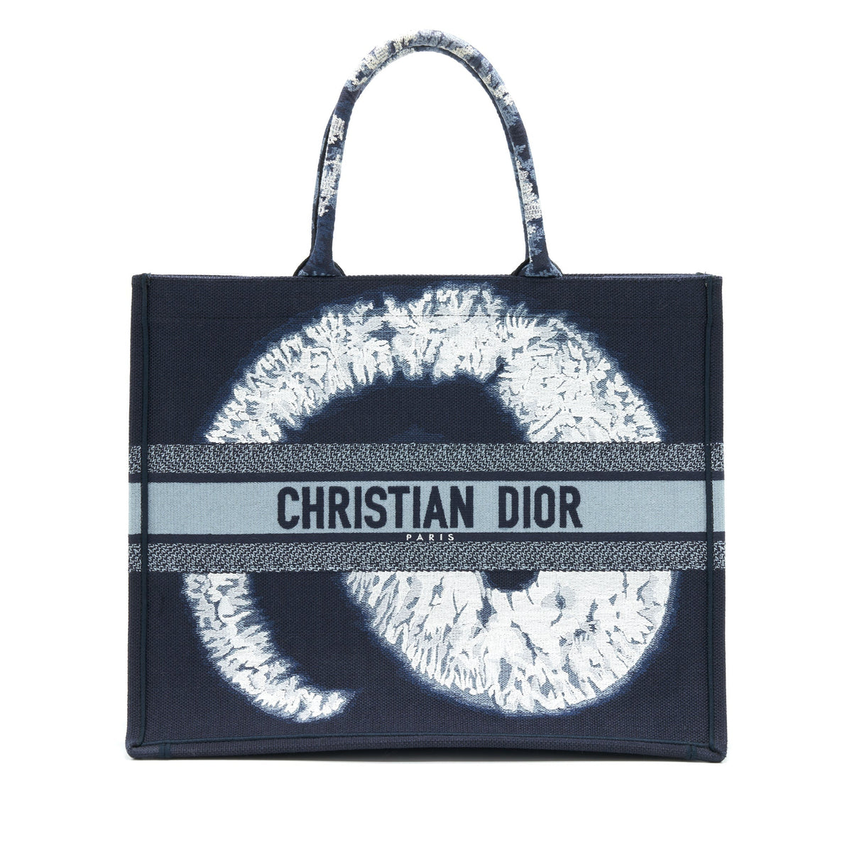 Dior Limited Edition Book Tote Dark Blue Denim Pattern Rovelle Bags