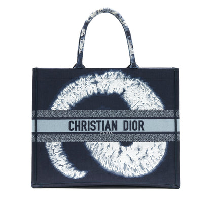 Dior Limited Edition Book Tote Dark Blue Denim Pattern Rovelle Bags