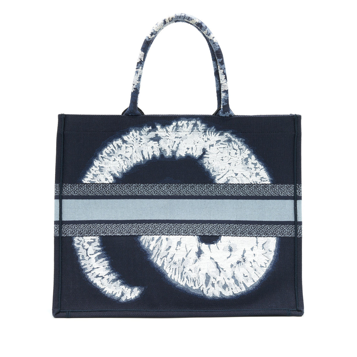 Dior Limited Edition Book Tote Dark Blue Denim Pattern Rovelle Bags