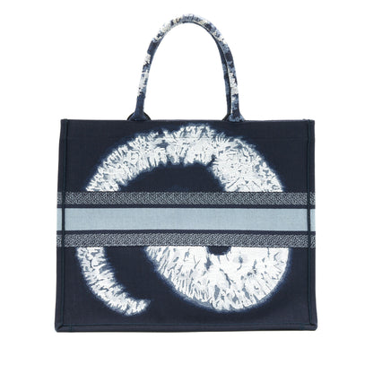 Dior Limited Edition Book Tote Dark Blue Denim Pattern Rovelle Bags