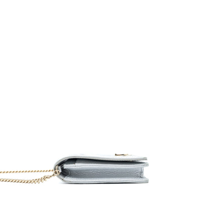 Dior Diorama Wallet on Chain Calfskin Light Grey Rovelle Bags