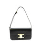 CELINE Triomphe Calfskin Leather Shoulder Bag Black