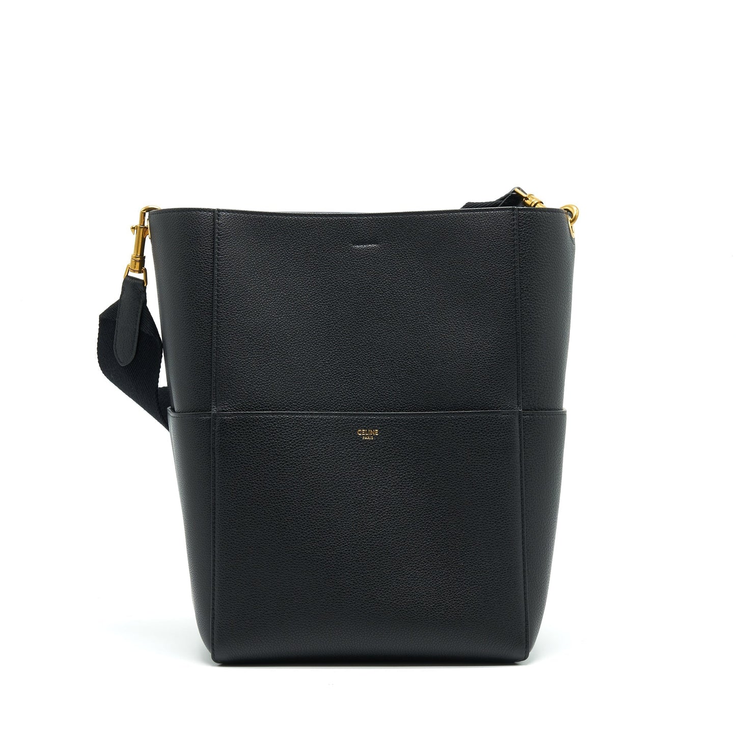 Celine Sangle Bucket Purse Black With