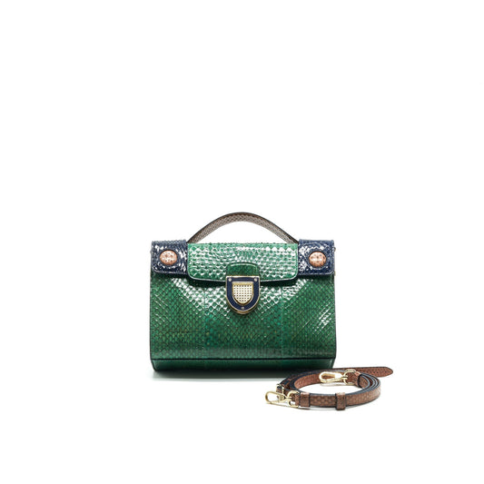 Christian Dior Python Clutch/ Crossbody Purse Multi Colour Rovelle Bags
