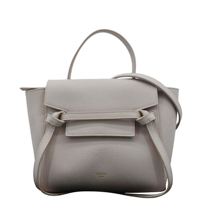 CELINE Nano Belt Grained Leather Shoulder Bag Light Pink