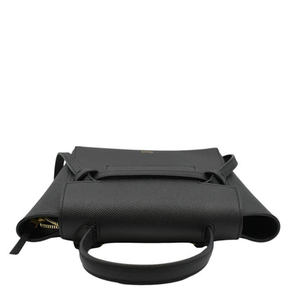CELINE Nano Belt Grained Leather Shoulder Bag Black