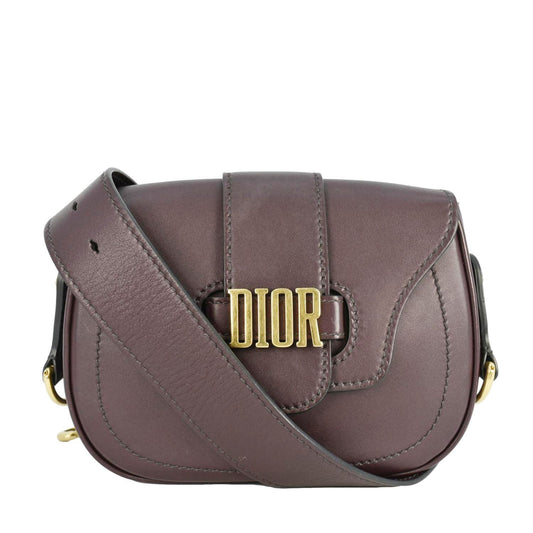 CHRISTIAN DIOR D Fence Calfskin Leather Saddle Bag Purple Rovelle Bags