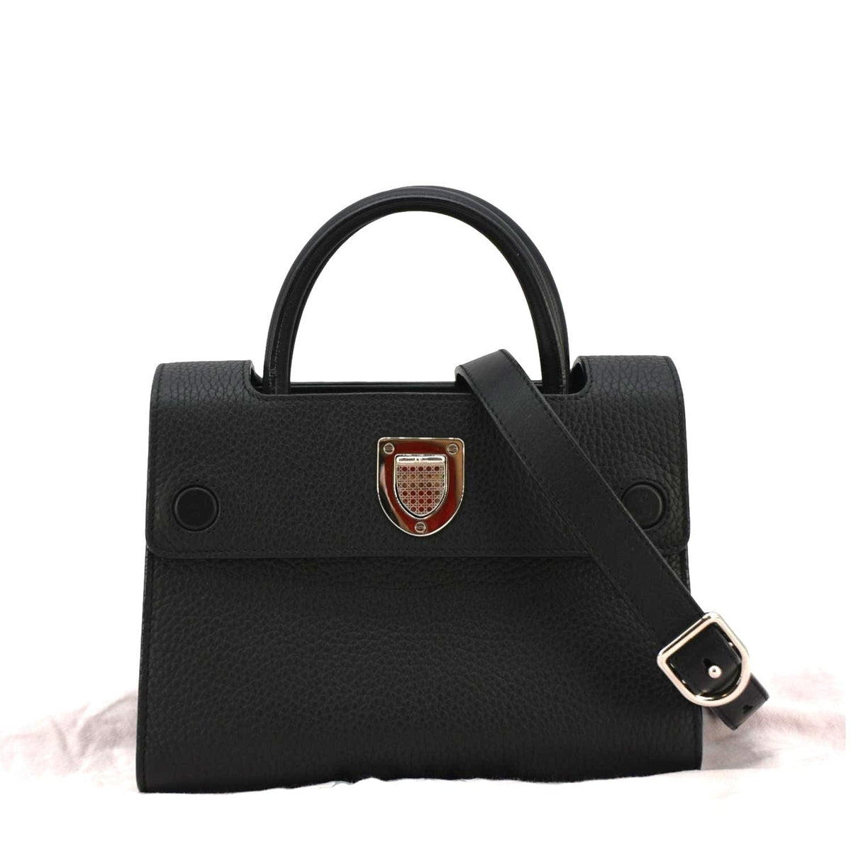CHRISTIAN DIOR Diorever Flap Leather Shoulder Bag Black Rovelle Bags