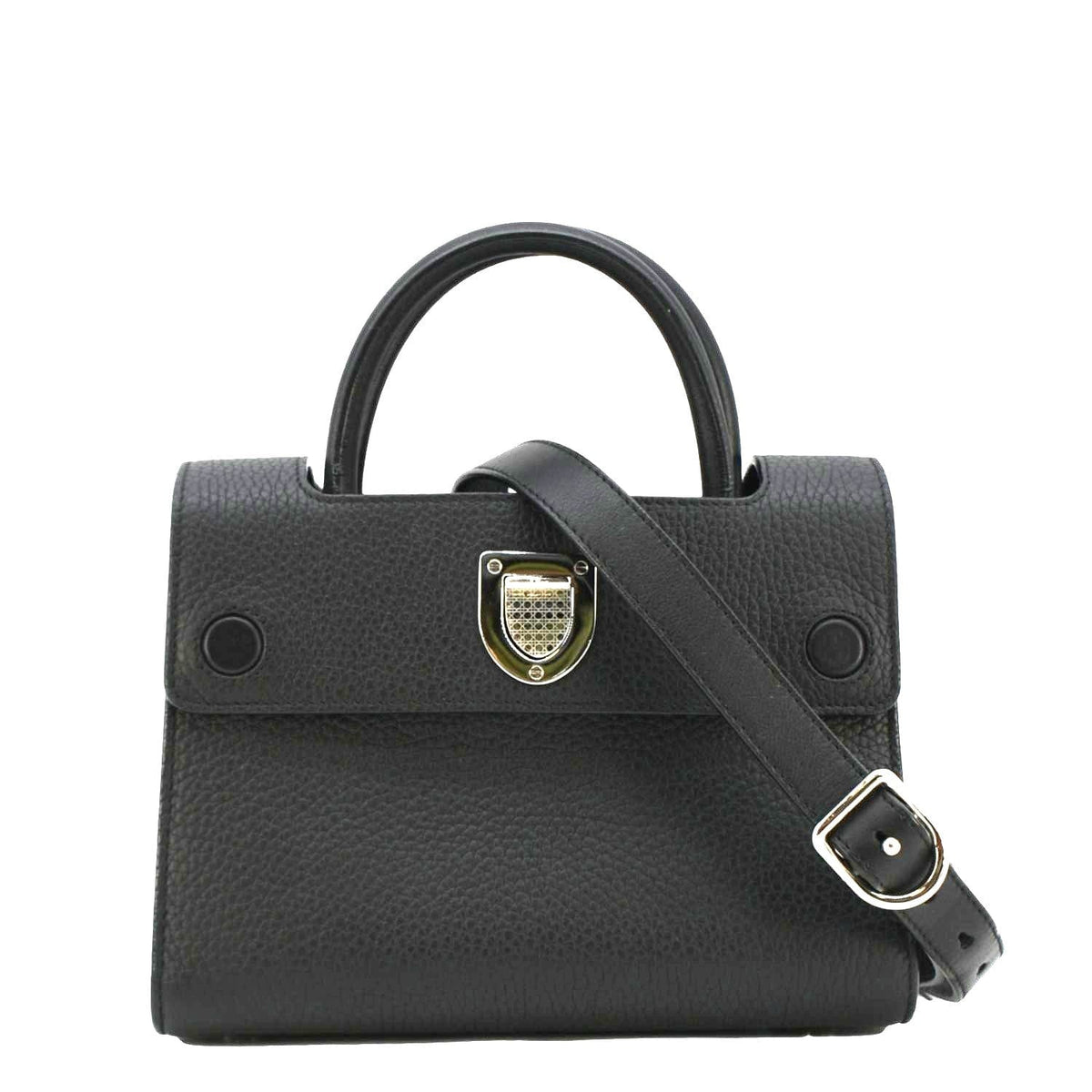 CHRISTIAN DIOR Diorever Flap Leather Shoulder Bag Black Rovelle Bags