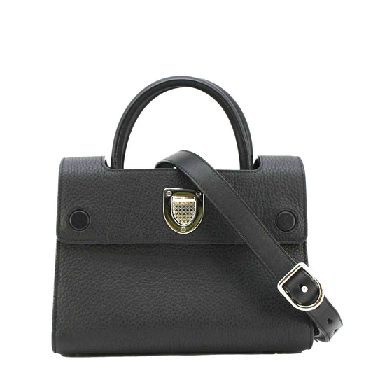 CHRISTIAN DIOR Diorever Flap Leather Shoulder Bag Black Rovelle Bags