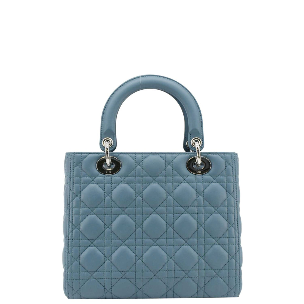 CHRISTIAN DIOR Lady Dior Medium Leather Shoulder Bag Sky Blue Rovelle Bags
