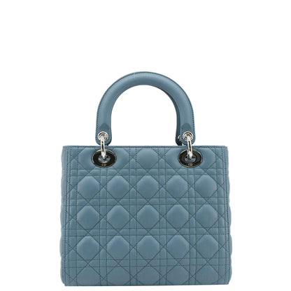 CHRISTIAN DIOR Lady Dior Medium Leather Shoulder Bag Sky Blue Rovelle Bags