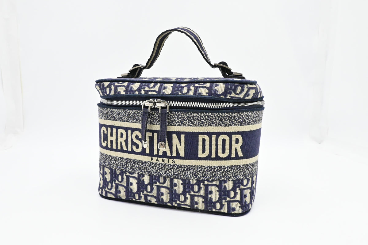 Dior DiorTravel Vanity Case in Blue Oblique Canvas Rovelle Bags