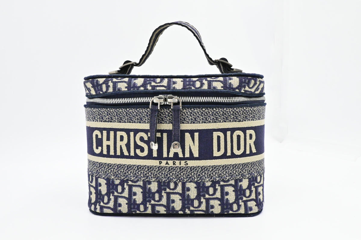 Dior DiorTravel Vanity Case in Blue Oblique Canvas Rovelle Bags