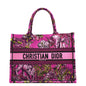 CHRISTIAN DIOR Medium Book Oblique Embroidered Canvas Tote Bag Pink Rovelle Bags