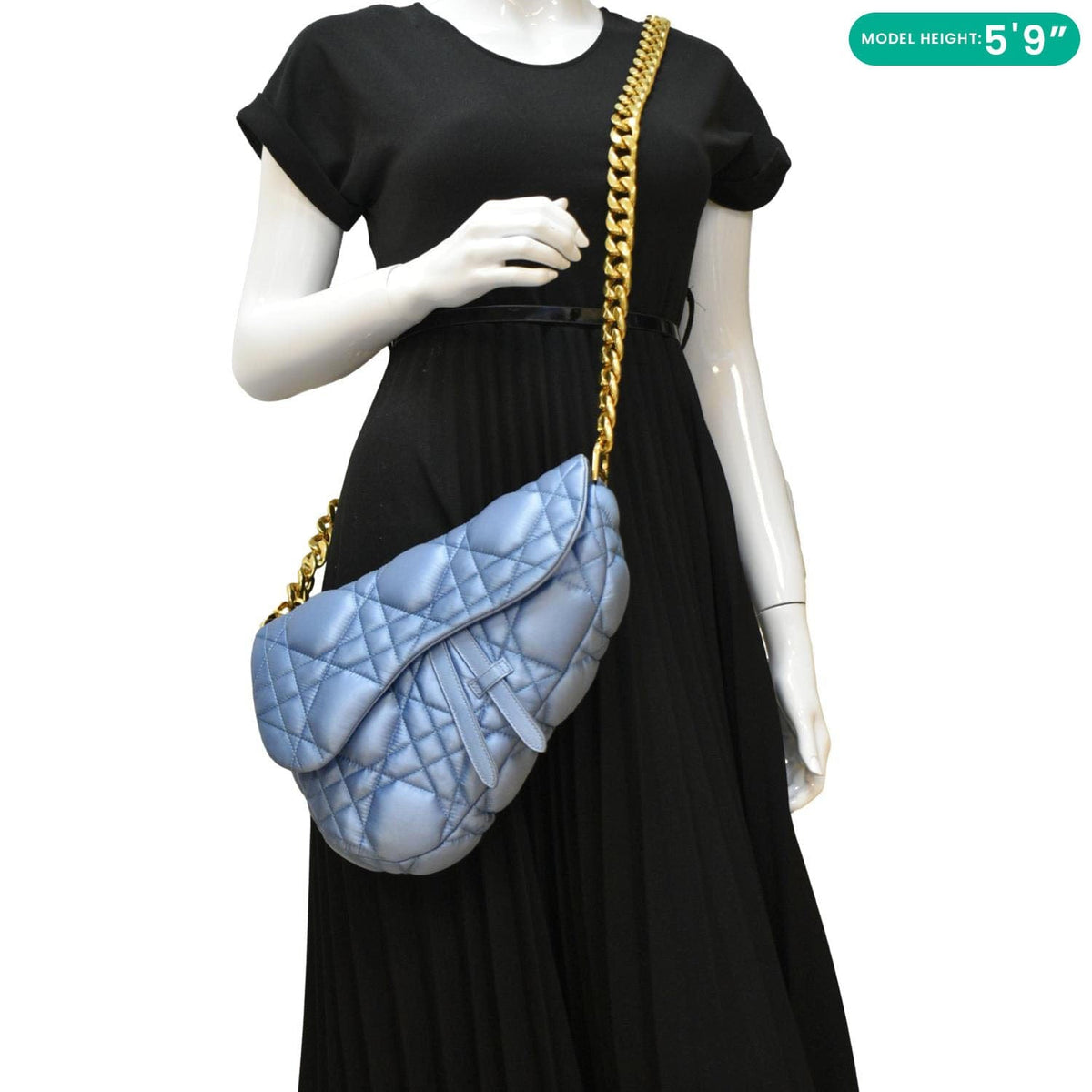 Christian Dior X Erl Micro Venice Saddle Nylon Crossbody Bag Light Blue Rovelle Bags