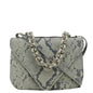BOTTEGA VENETA Mount Envelope Python Leather Crossbody Bag Light Green