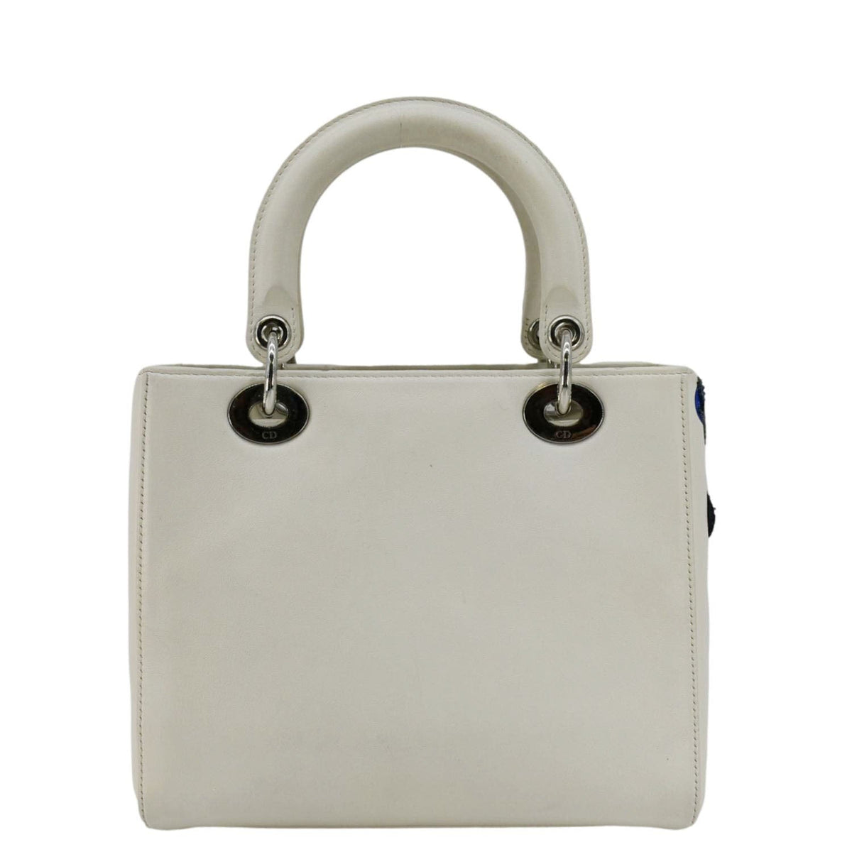 CHRISTIAN DIOR Lady Dior Patch Embellished Leather Tote Bag White Rovelle Bags