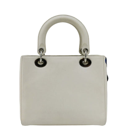 CHRISTIAN DIOR Lady Dior Patch Embellished Leather Tote Bag White Rovelle Bags
