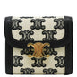 Luxury CELINE Triomphe Small Coated Canvas Wallet Black