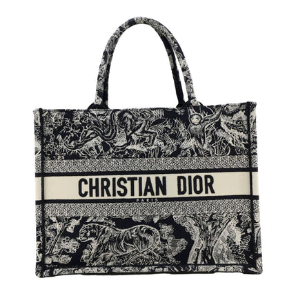 CHRISTIAN DIOR Book Medium Toile De Jouy Reverse Embroidery Tote Blue Rovelle Bags
