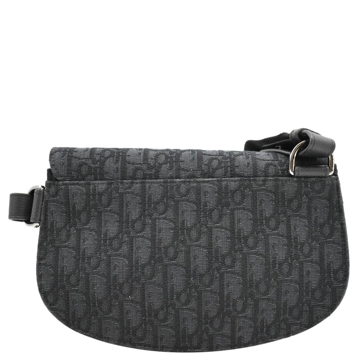 CHRISTIAN DIOR Saddle Oblique Jacquard Crossbody Bag Black Rovelle Bags