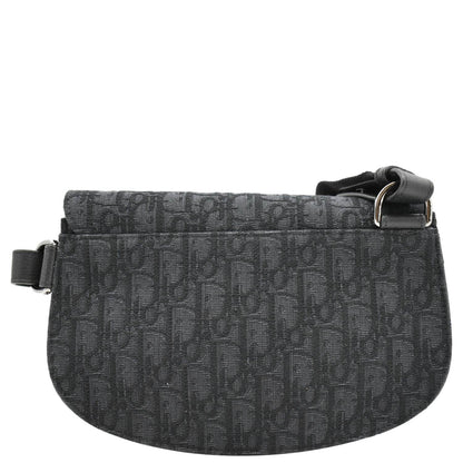 CHRISTIAN DIOR Saddle Oblique Jacquard Crossbody Bag Black Rovelle Bags