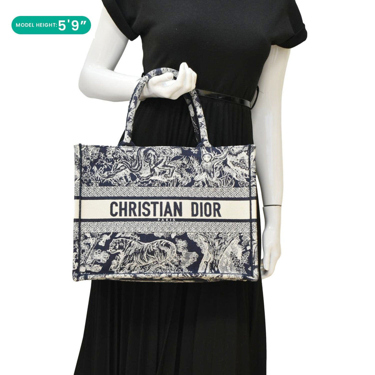 CHRISTIAN DIOR Book Medium Toile De Jouy Reverse Embroidery Tote Blue Rovelle Bags