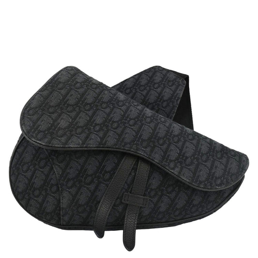 CHRISTIAN DIOR Saddle Oblique Jacquard Crossbody Bag Black Rovelle Bags