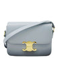 CELINE Teen Triomphe Leather Shoulder Bag Soft Pale Blue