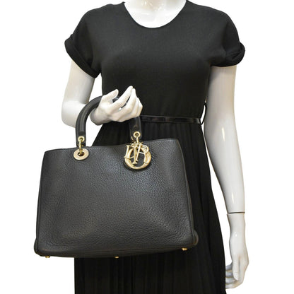 CHRISTIAN DIOR Diorissimo Leather Tote Shoulder Bag Black Rovelle Bags