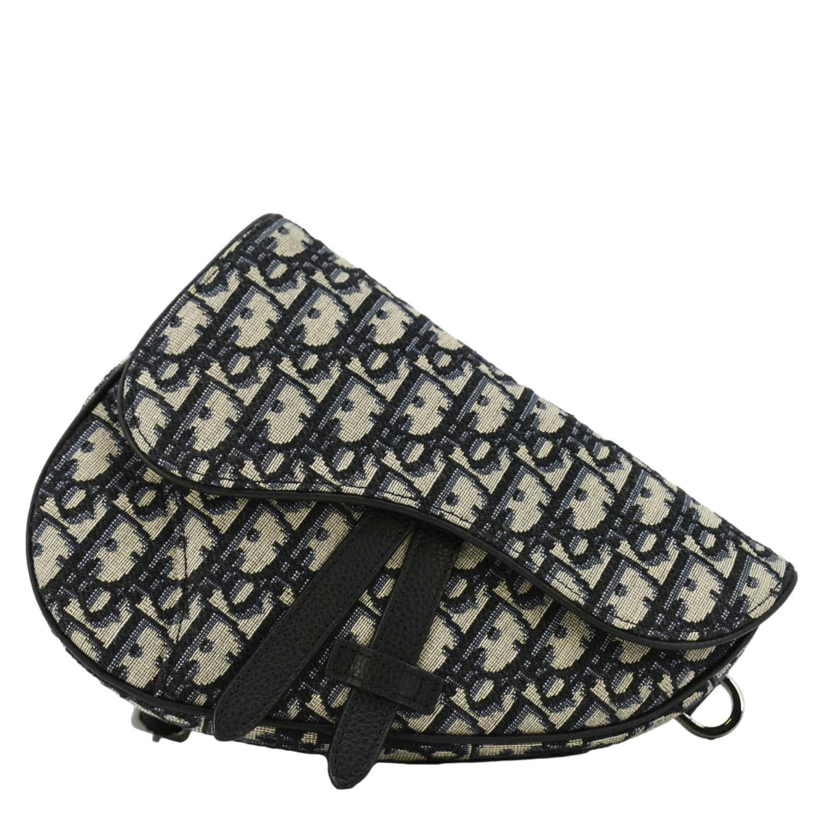 CHRISTIAN DIOR Saddle Oblique Jacquard Belt Crossbody Bag Navy Blue Rovelle Bags