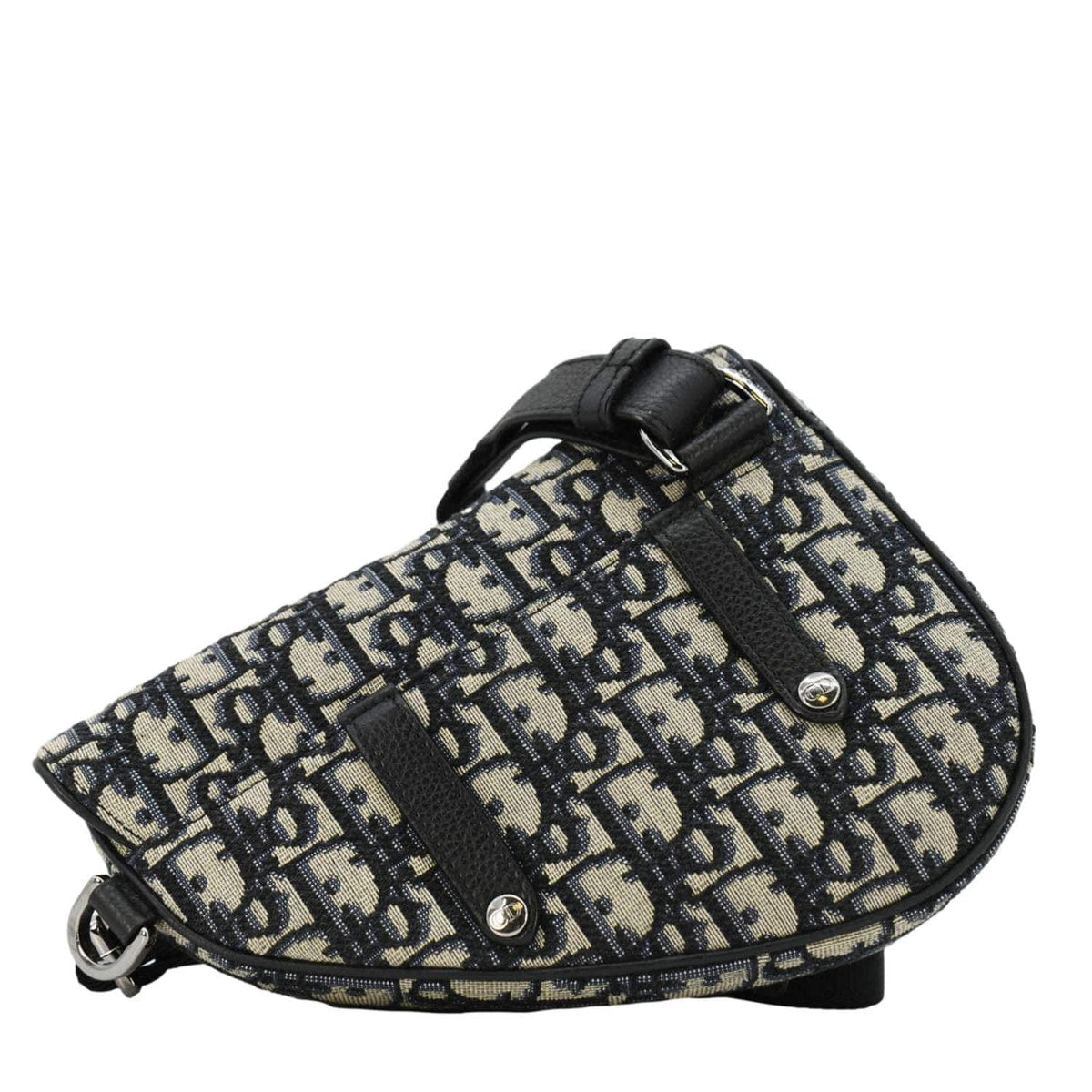 CHRISTIAN DIOR Saddle Oblique Jacquard Belt Crossbody Bag Navy Blue Rovelle Bags