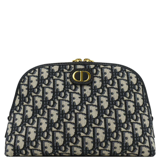 CHRISTIAN DIOR 30 Montaigne Aphrodite Oblique Jacquard Pouch Navy Blue Rovelle Bags