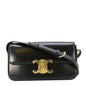 CELINE Triomphe Calfskin Leather Shoulder Bag Black