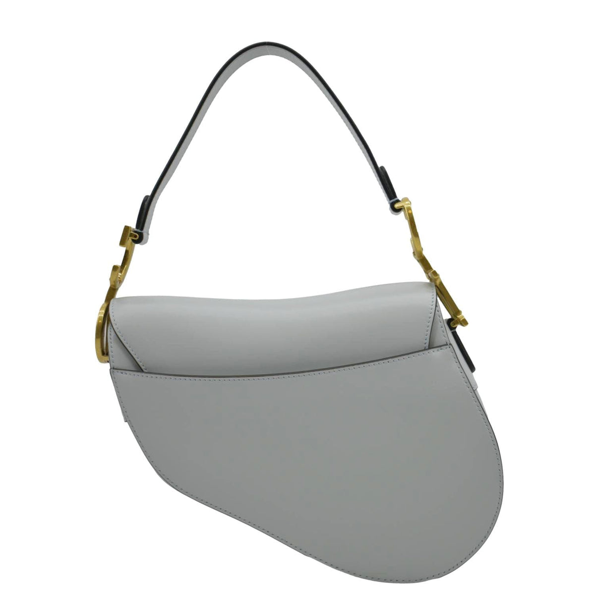 CHRISTIAN DIOR Saddle Smooth Calfskin Leather Satchel Bag Placid Blue Rovelle Bags