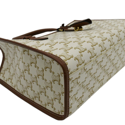 CELINE Horizontal Cabas Triomphe Canvas Tote Cream