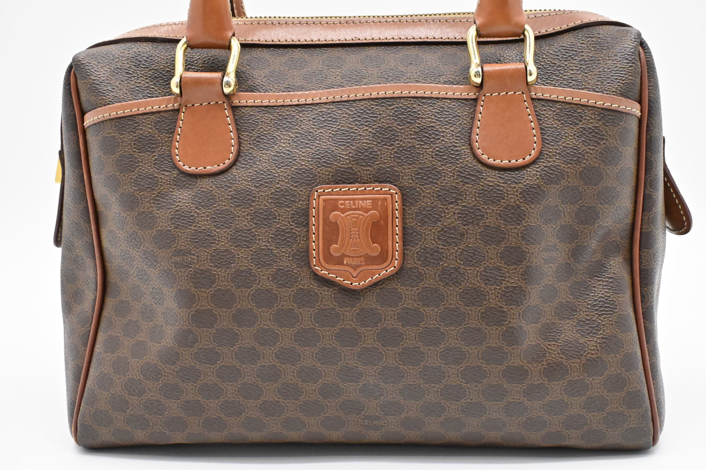 Celine Handbag in Brown Macadam Canvas
