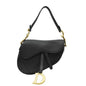 CHRISTIAN DIOR Saddle Grained Leather Satchel Shoulder Bag Black Rovelle Bags