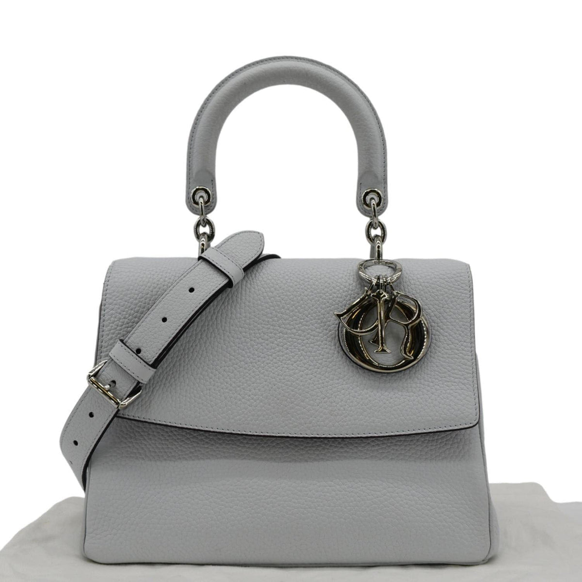 CHRISTIAN DIOR Be Dior Small Leather Flap Shoulder Bag Grey Rovelle Bags