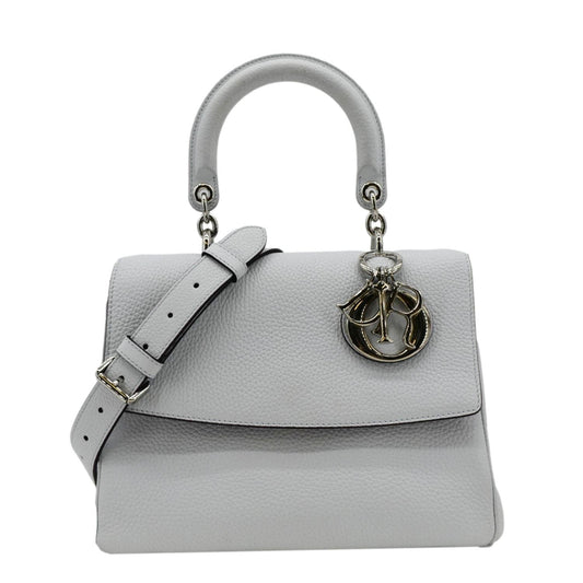 CHRISTIAN DIOR Be Dior Small Leather Flap Shoulder Bag Grey Rovelle Bags