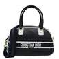 CHRISTIAN DIOR Vibe Zip Bowling Medium Leather Shoulder Bag Navy Blue Rovelle Bags