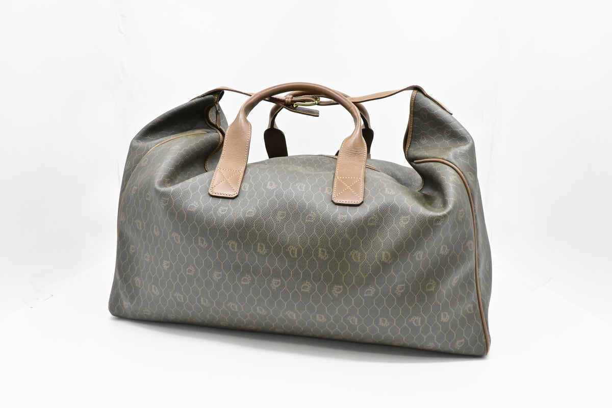 Dior Large Travel Bag in Dark Green Honeycomb Canvas Rovelle Bags