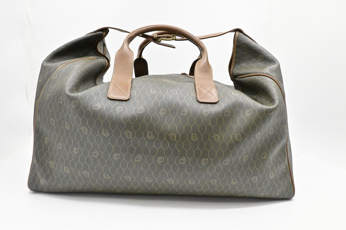 Dior Large Travel Bag in Dark Green Honeycomb Canvas Rovelle Bags