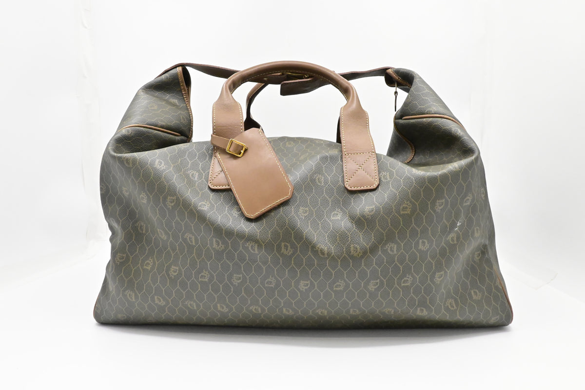 Dior Large Travel Bag in Dark Green Honeycomb Canvas Rovelle Bags