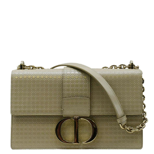 CHRISTIAN DIOR Micro Cannage 30 Montaigne Patent Leather Crossbody Bag Light Beige Rovelle Bags