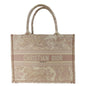 CHRISTIAN DIOR Book Embroidered Canvas Tote Bag Pink Rovelle Bags