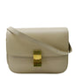 CELINE Classic Box Medium Leather Flap Shoulder Bag Greige
